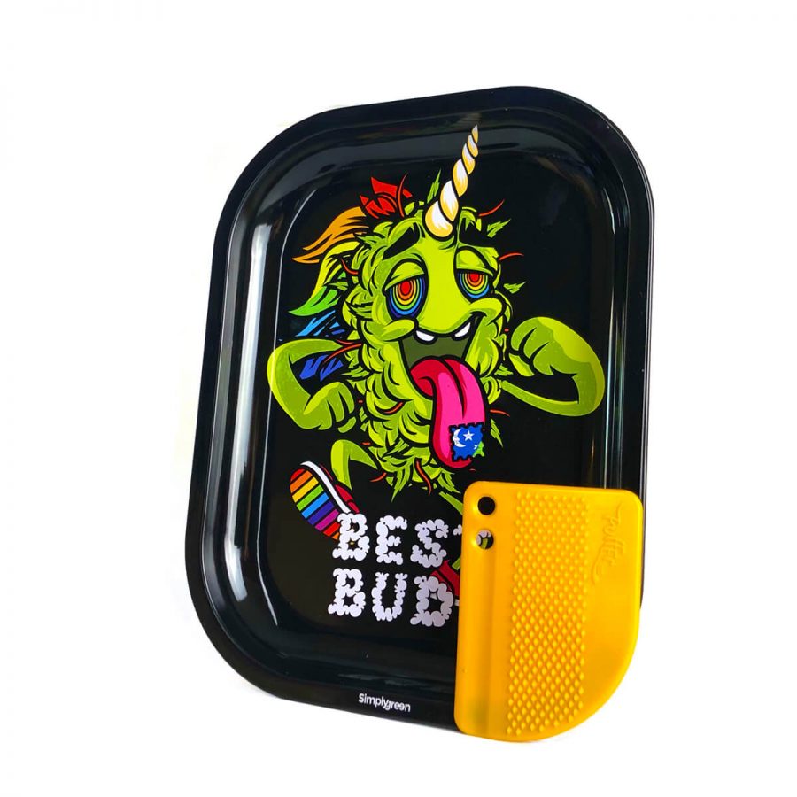 Best Buds Vassoio per rollare LSD Piccolo + Grinder Card Magnetica