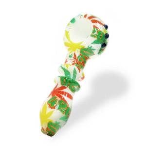 Pipa Tabacco in vetro con Foglie di erba Rasta