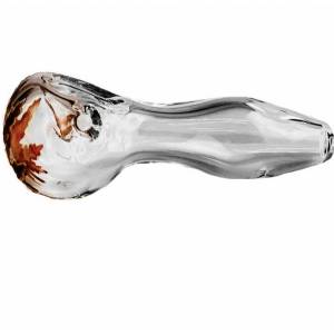 Pipa trasparente fluorescente in vetro Glow in the Dark - 10cm