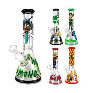 Bong in Vetro con Cartoni Animati fatto a mano - 25cm