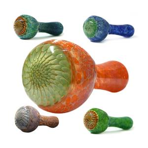 Pipa Tabacco in vetro vortice astratto cool 13cm