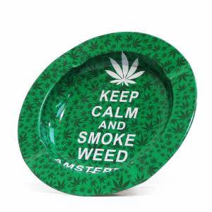 Posacenere Tondo in Metallo Keep Calm And Smoke Weed