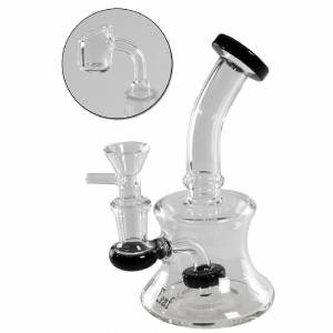 Bong in Vetro per erbe ed olii da 14,5cm by Black Leaf