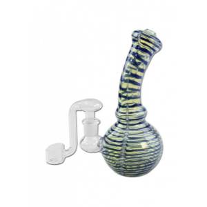 Bong Oil con Banger + Striature Blu h180mm