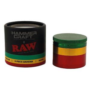 RAW Hammer Craft Grinder in Alluminio Rasta Medio 4 Parts - 55mm