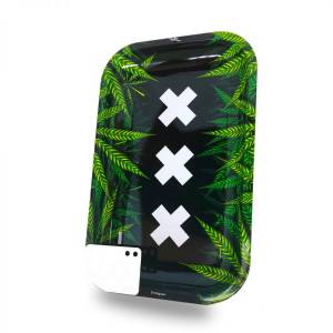 Best Buds Vassoio per rollare Amsterdam XXX Medium + Grinder Card Magnetica