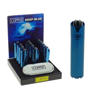 Clipper Accendini in Metallo Deep Blue + Giftbox (12pezzi/display)