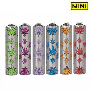 Clipper Mini accendini cover in Metallo con foglie colorate (30pezzi/display)