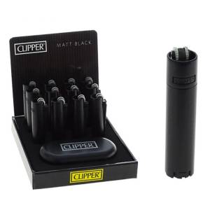 Clipper Accendini in Metallo Matt Black Mini (12pezzi/display)