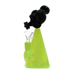 Bong in vetro Alieno Maschera Antigas verde 15cm
