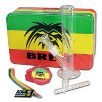 Breit Bong Rasta Set Completo Grinder + Pipetta