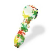 Pipa Tabacco in vetro con Foglie di erba Rasta